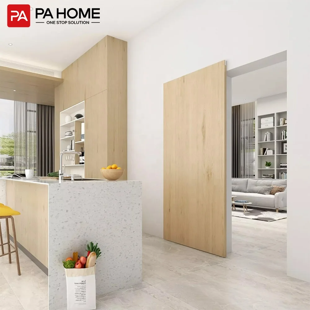 PA Modern  Aluminum Profile Floating Wall Mount Panel Sliding Invisible Secret System Hidden Interior Doors For Kitchen
