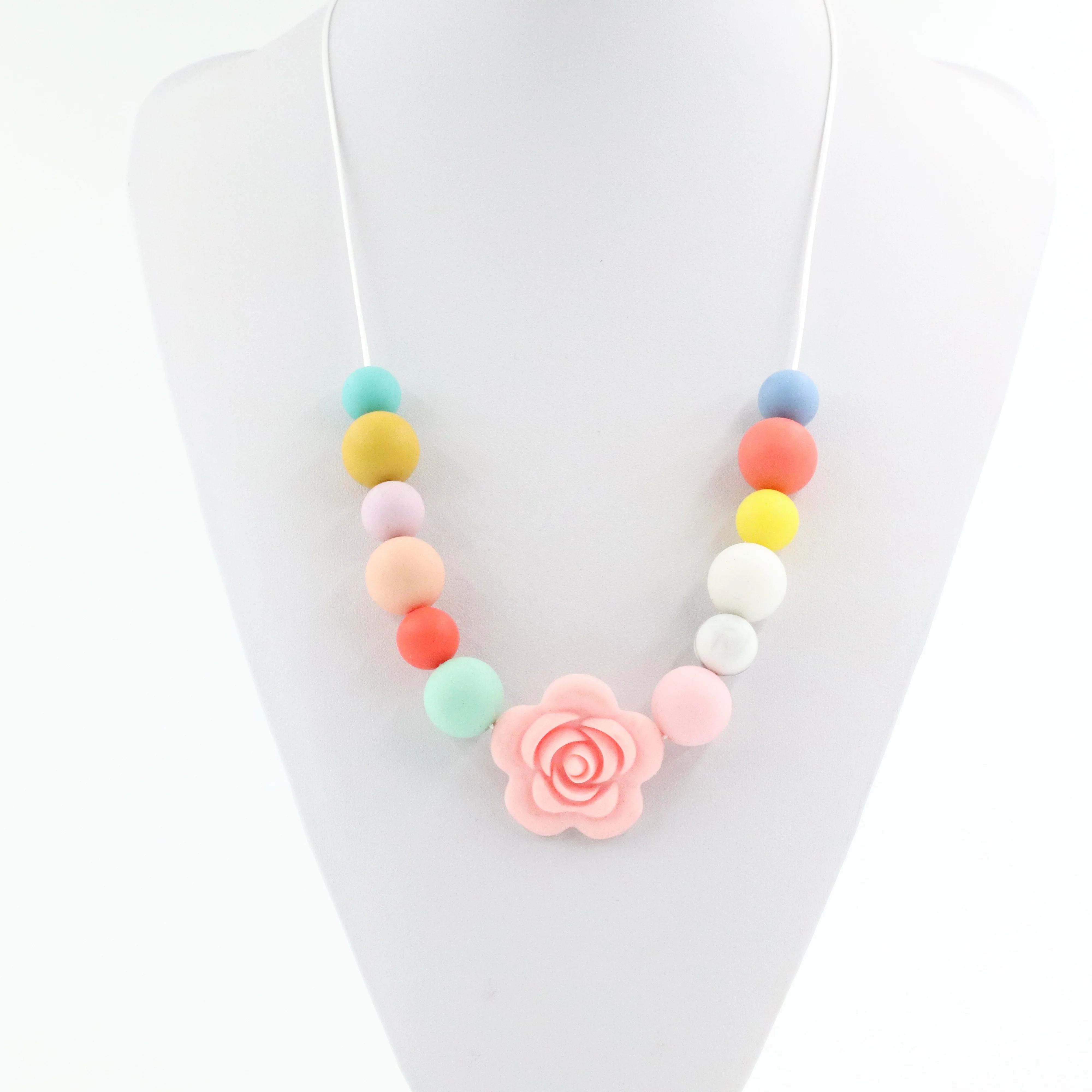 Silicone Beads Chain Teething Necklace Baby Teething Toy Baby Silicone Teething Necklace