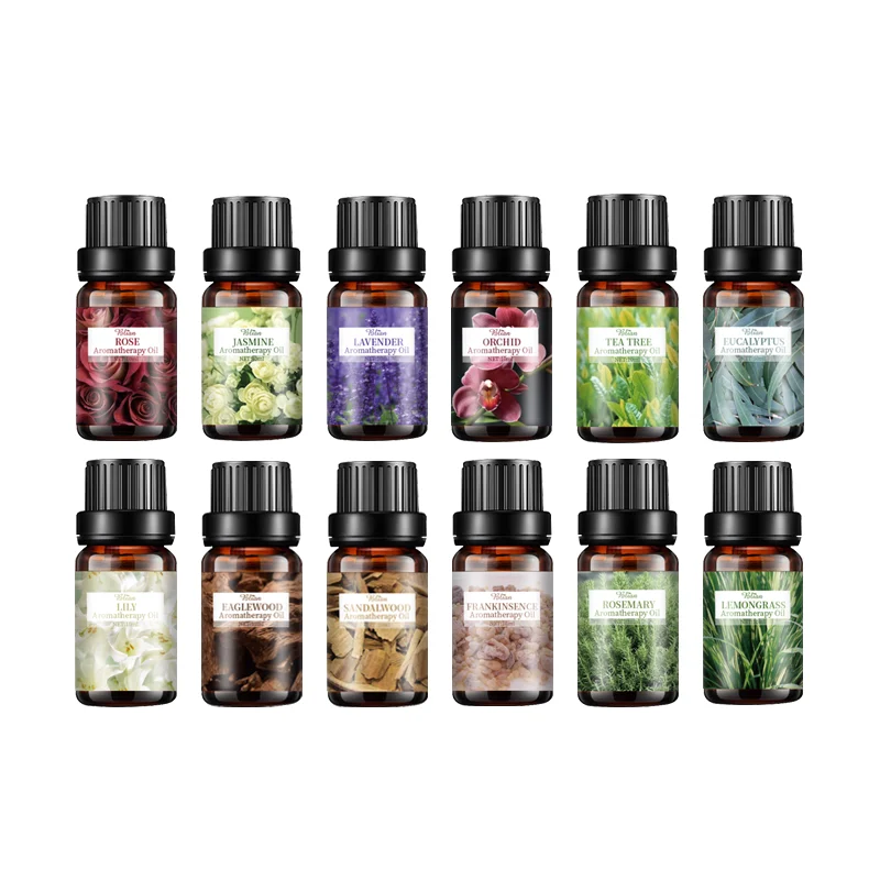 12 формул органического эфирного масла, частная торговая марка, 100% натуральный набор эфирных масел для ароматерапии