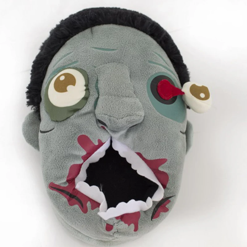 Новинка 2021 забавные плюшевые тапочки с зомби подарки друзьям новые для детей