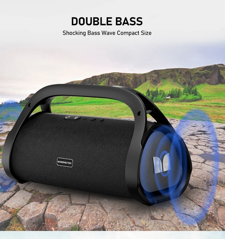 Оригинальная Водонепроницаемая беспроводная Bluetooth колонка Monster Adventure Max IPX7 с высокими басами портативная