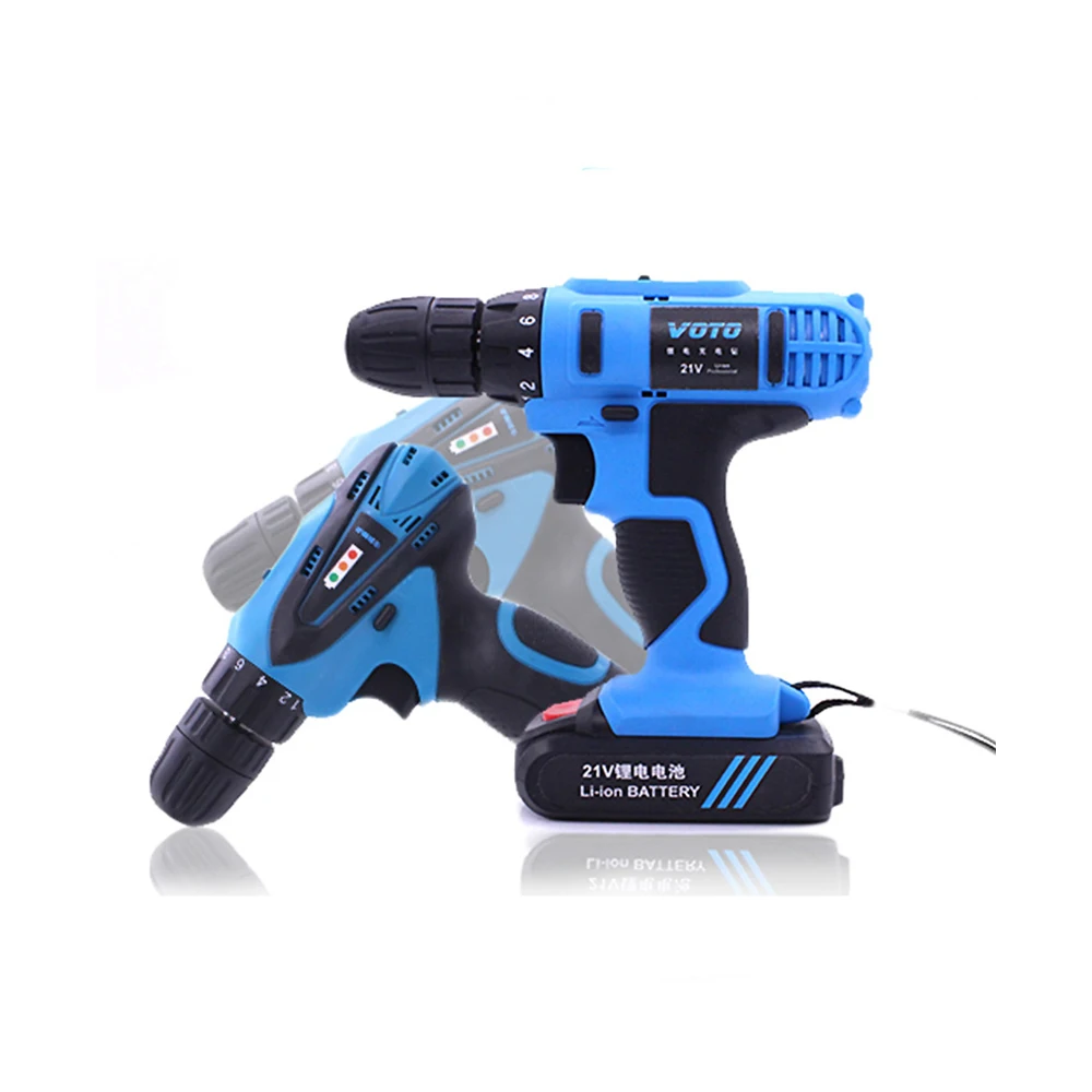
10mm 21V dual speed Multi-function lithium battery charging hand power drills electric screwdriver for home hardware VT104 