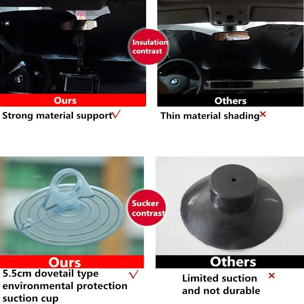 Upgrade thickened foldable portable sunshade car built in windshield sunshade