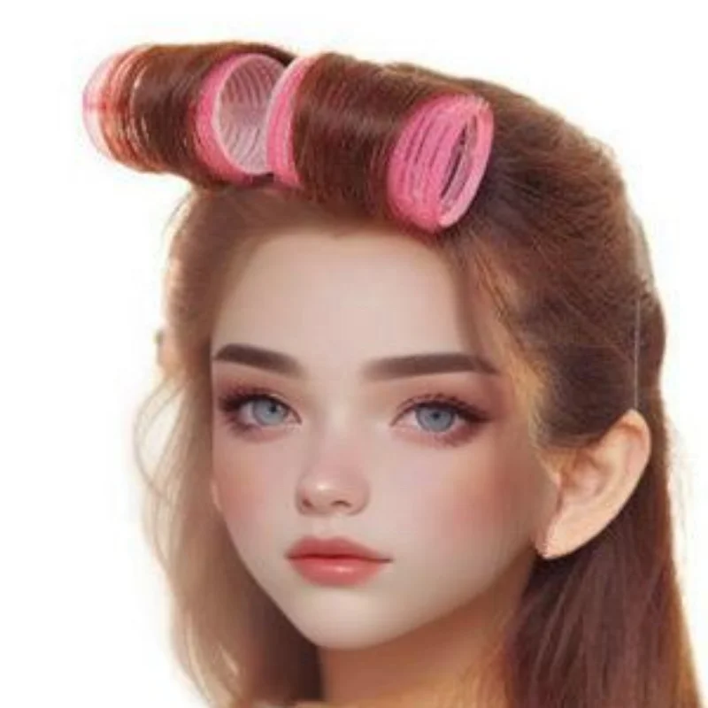 DANSKY Self grip hair roller set 36 pcs Heatless hair curlers and clips 3 Sizes Pink rose red black Hair Rollers in 1 set