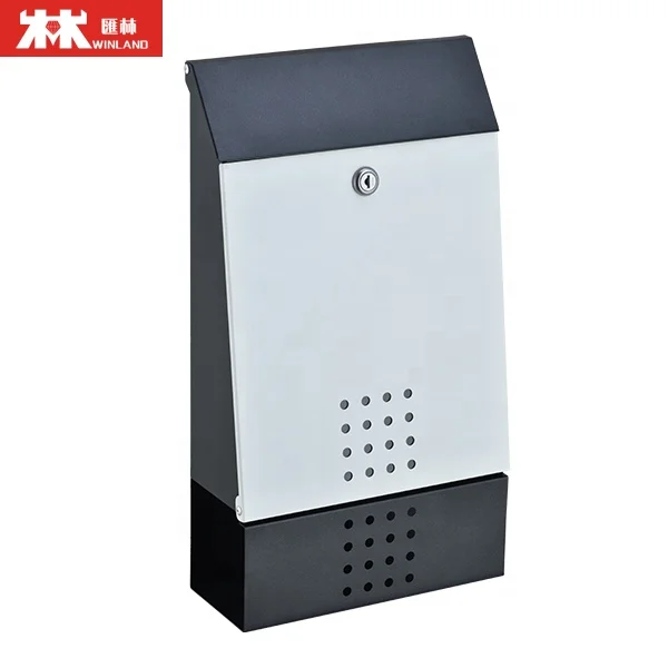 Winland Wall Mounted Alloy Metal Mini Mailbox with Newspaper Holder Apartment Type Door Cam Lock Post Box for Mail and Letters