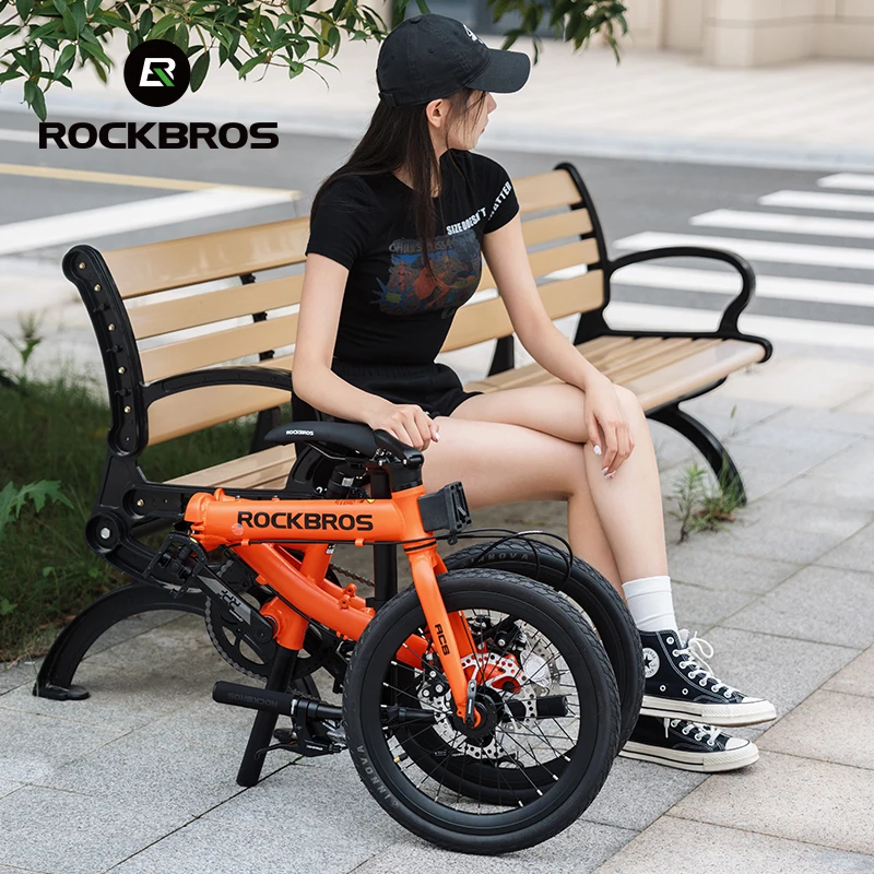 ROCKBROS 16 inch Adult Student Work Commuter Folding Bicycle Portable folding bike  9-speed Shift Disc Brake Men Women Bike