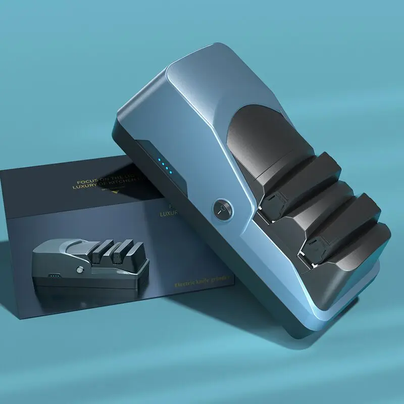 
New design smart knife sharpeners kitchen manual knife sharpener with USB power cable 20W rotor sharpening grinder 