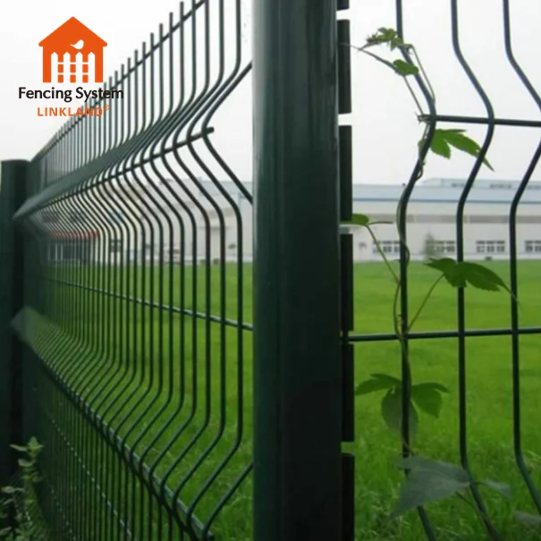Eco friendly fence designs pvc coated 3d v bending metal mesh fencing