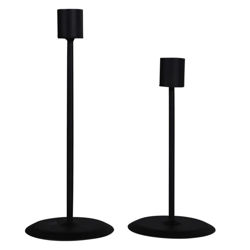 Candle Holders Tall Feet Candlestick Holders, Black Taper Candle Holders, 2pcs Nordic Single Head Decorative Metal Candle Holder