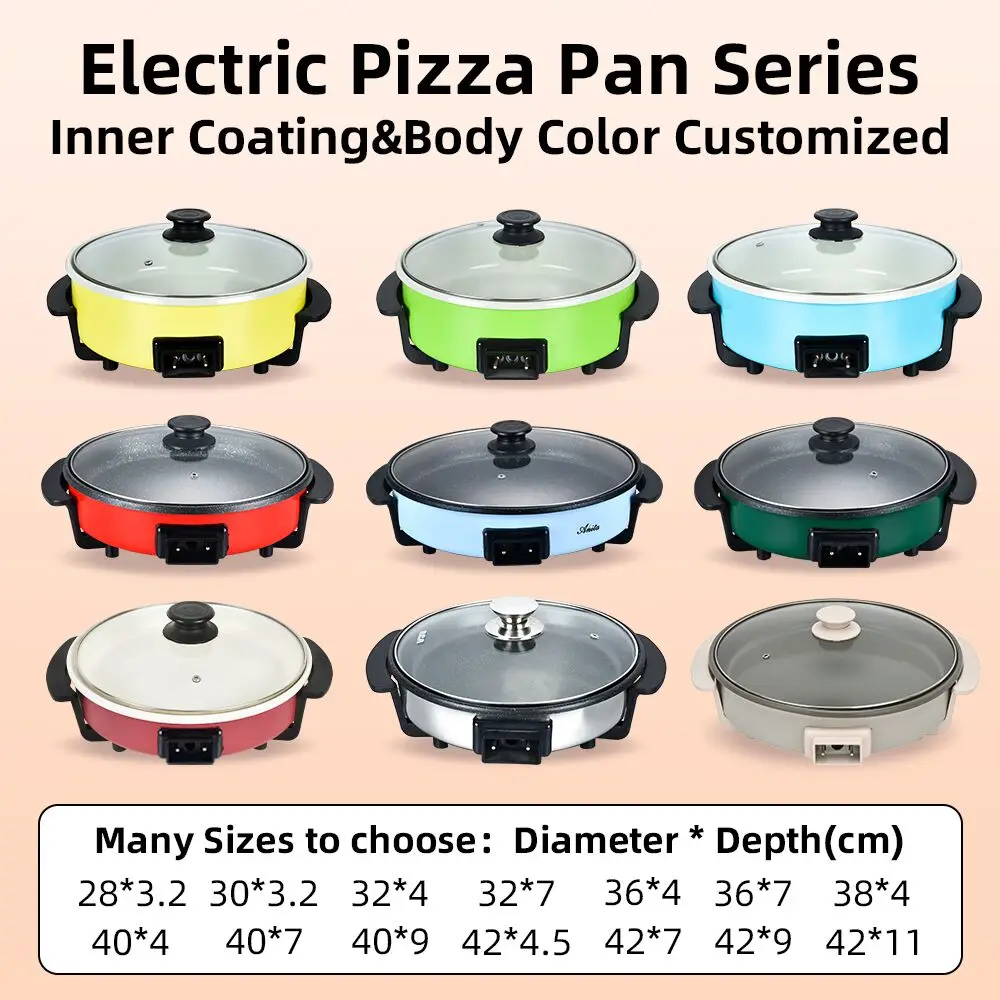 36*7CM aluminum multi-functional smokeless ceramic non stick coating cooker electric frying pizza pan