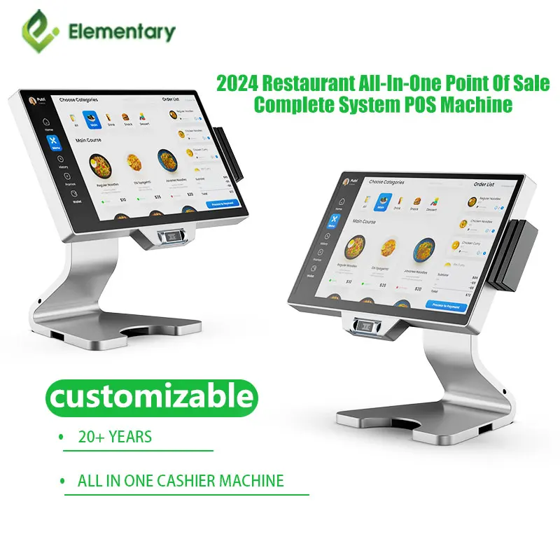 All-In-One Desktop POS Machine with Single or Dual Screen Touchscreen Display for Cashiers Compatible with Cameras