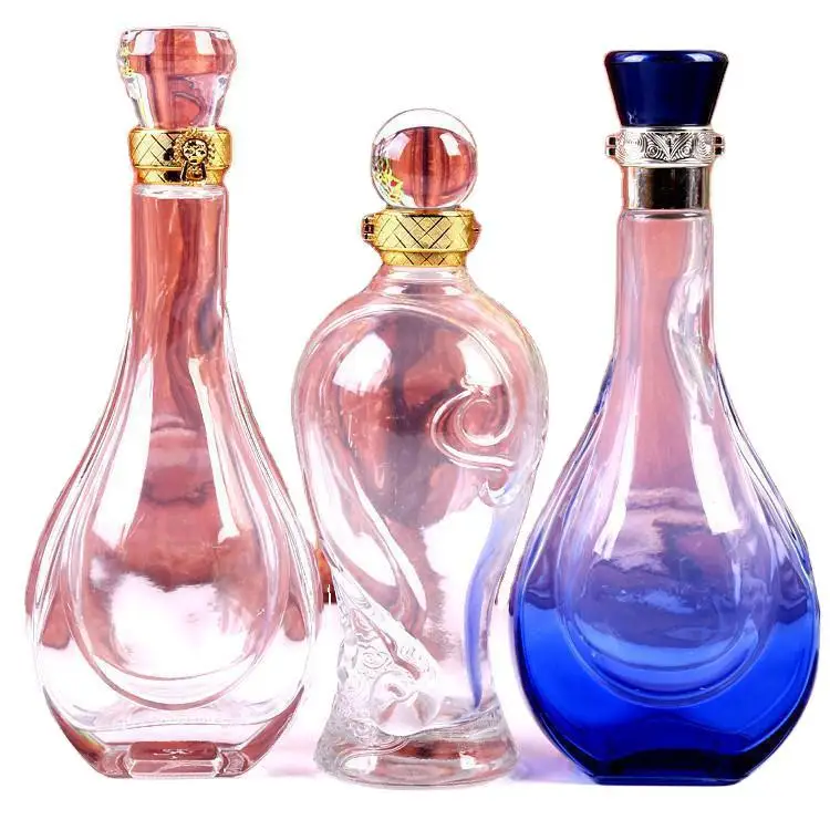 Top grade 500ml flagon health liquor bottle glass foreign wine and red wine bottle