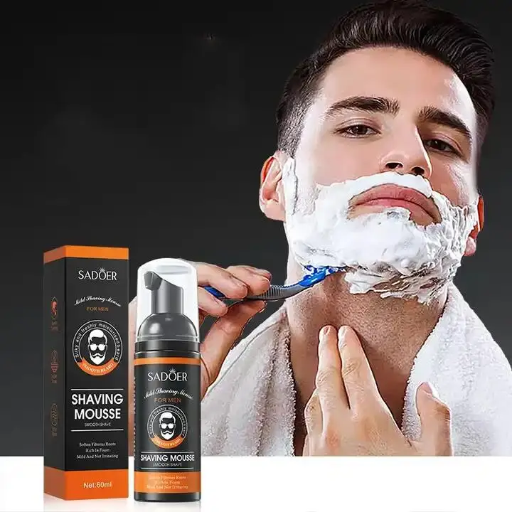 OEM SADOER private label Men Shaving Mousse herbal natural men cool smoothing skin beard hair removal shaving cream