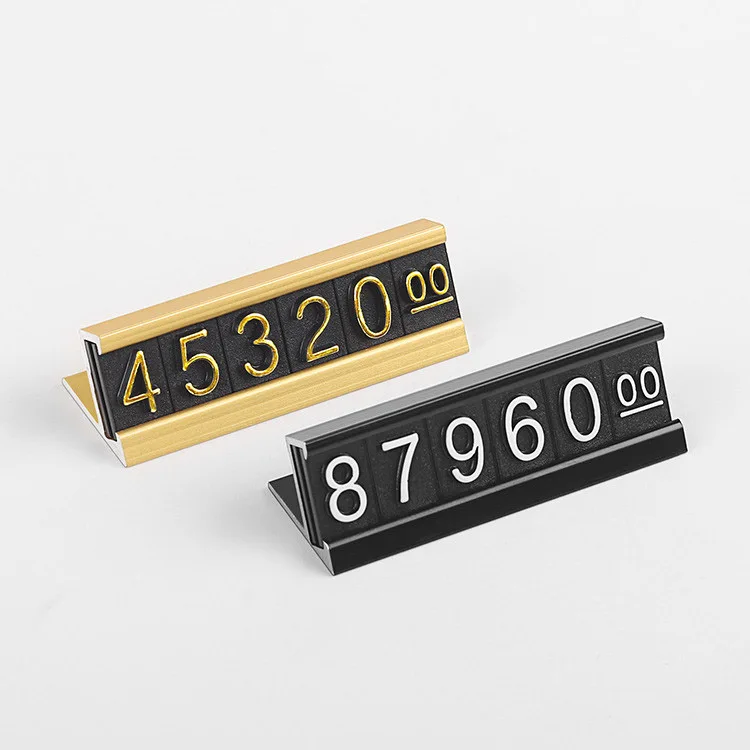 
Customizable MINI ABS Plastic Jewelry Price Cube Tags metal Digital Price Display Tag Holder 