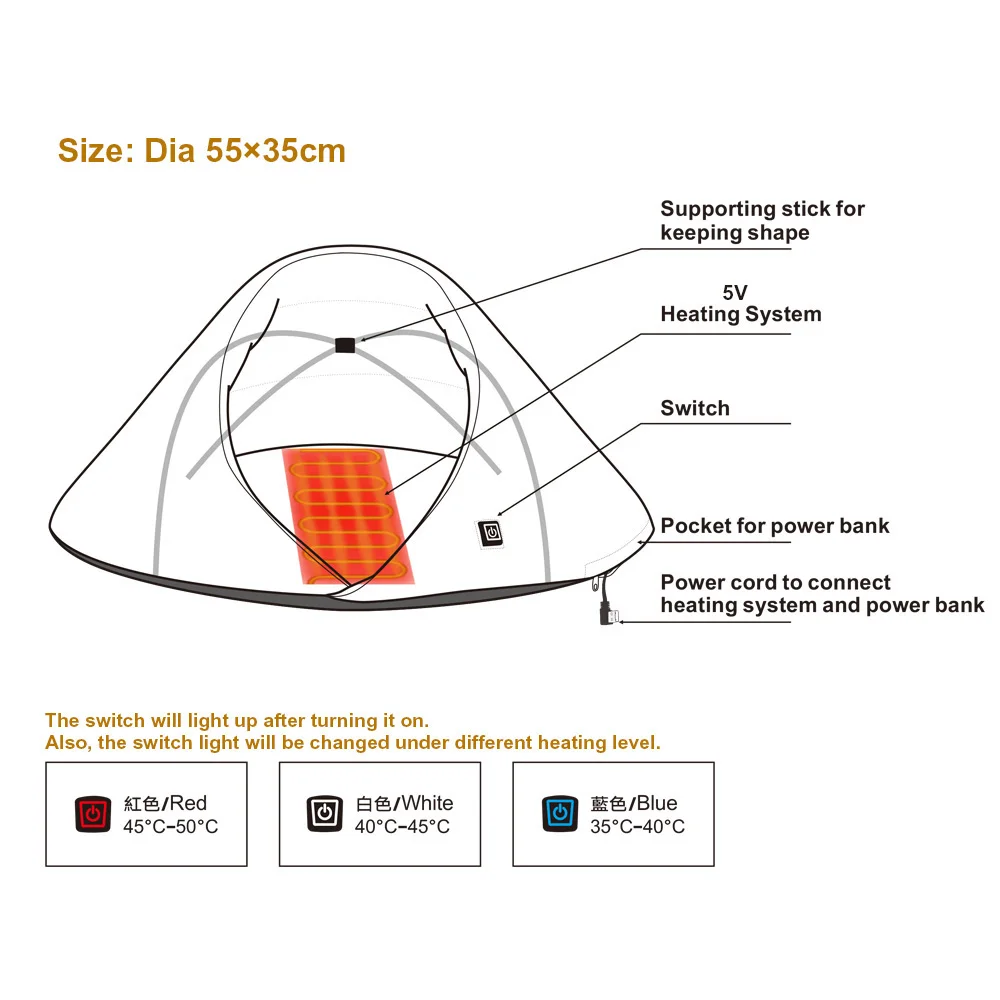 
Patented Electric Heated House Washable Pet Soft Warm Heat Mat Pet Bed Cat Cave 