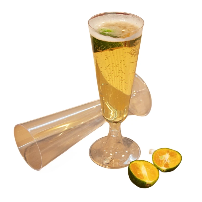 5oz Clear Plastic Champagne Flutes Toasting and Mimosa Plastic Champagne Cups