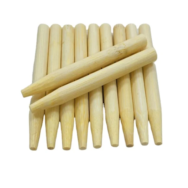 Directly Manufactured Customizable Logo Bamboo Pusher Sticks round Rolling BBQ Cleaning Tools with Bag Packaging for Tobacco Use