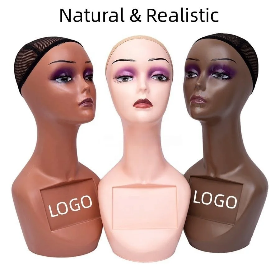 Female Head Mannequin without shoulder Model For Display Hat Scarf Hair Wig