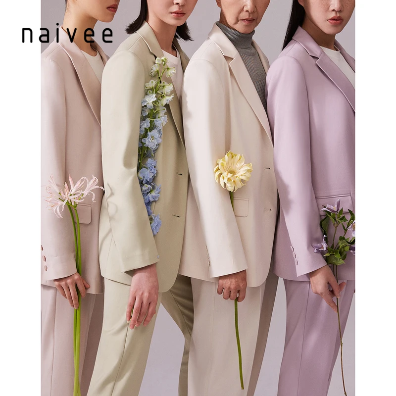 
naivee spring series classic multiple straight suits blazer women ladies minimalism fashion loose 