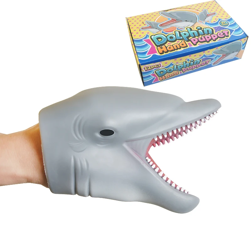 2022 Funny Novelty Sea Animal Toy TPR Plastic Dophin Hand Puppet Toy