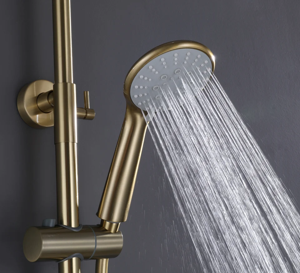 Wholesale Fashion Design High End Bathroom 3 Function Brass Constant Temperature Shower Faucet Sets