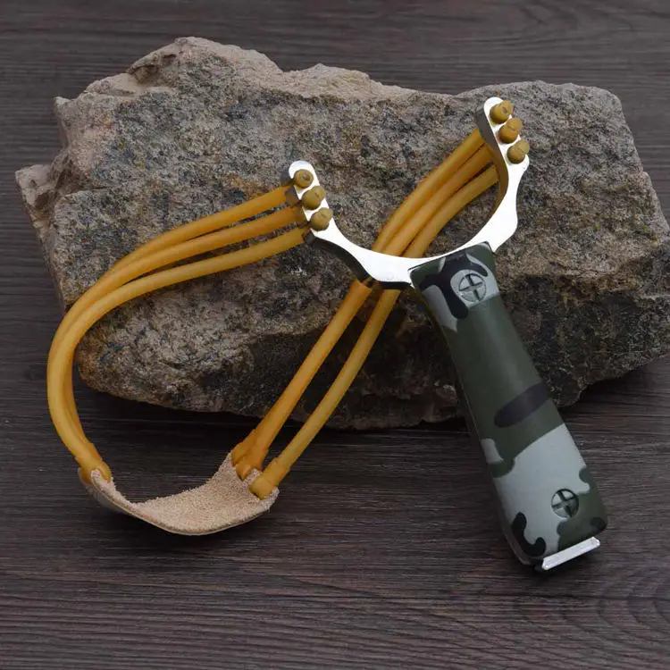 Powerful Sling Shot Aluminium Alloy Slingshot Camouflage Bow Catapult Outdoor Hunting Shooting Professional Slingshot