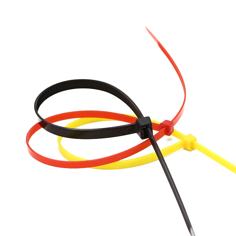 Plastic Zip Tie Tie Wrap Selflocking Nylon 66 Cable Ties China Approved CE ROHS REACH UV Resist Black Color Yellow Bag Green Red