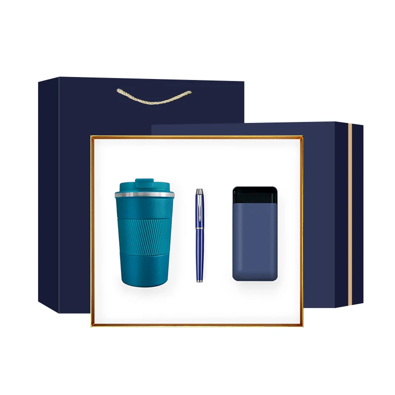 Hot Selling Business Coffee Cup Pen Power Bank Office Corporate Promotional Items Gift Set