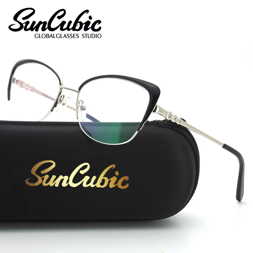 Eyeglasses Rimless Frames Spectacles Glasses Stainless Steel Prescription Myopia Cat-Eye Women Lady New Best Fashion FVG7001