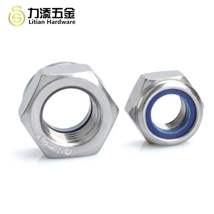 M2 M2.5 M3 M4 M6 M8 M10 M12 A2-70 Stainless Steel Nylon Insert Lock Nut DIN985