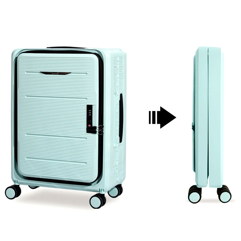 24 inch PP single collapsible travel suitcase lightweight Folding Trolley Luggage With 4 Rolling Wheels factory price