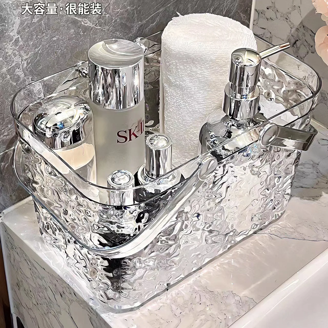 MULTI-PURPOSE Luxury Portable Bathroom Toiletries Storage Basket Student Dormitory Bath Basket Sundries Basket