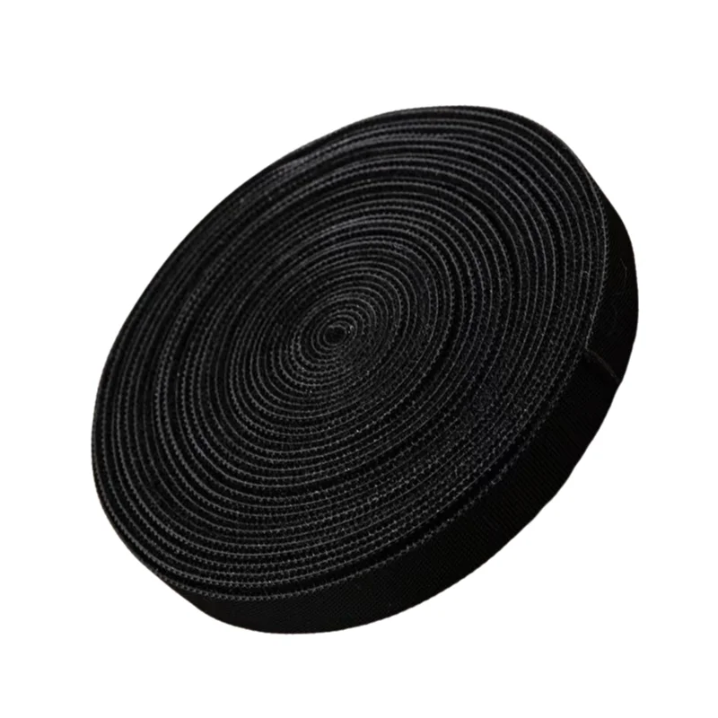 Premium-Quality Eco-Friendly plastic injection Black 10mm 25yards back to back adjustable reusable Hook and Loop Cable Tie