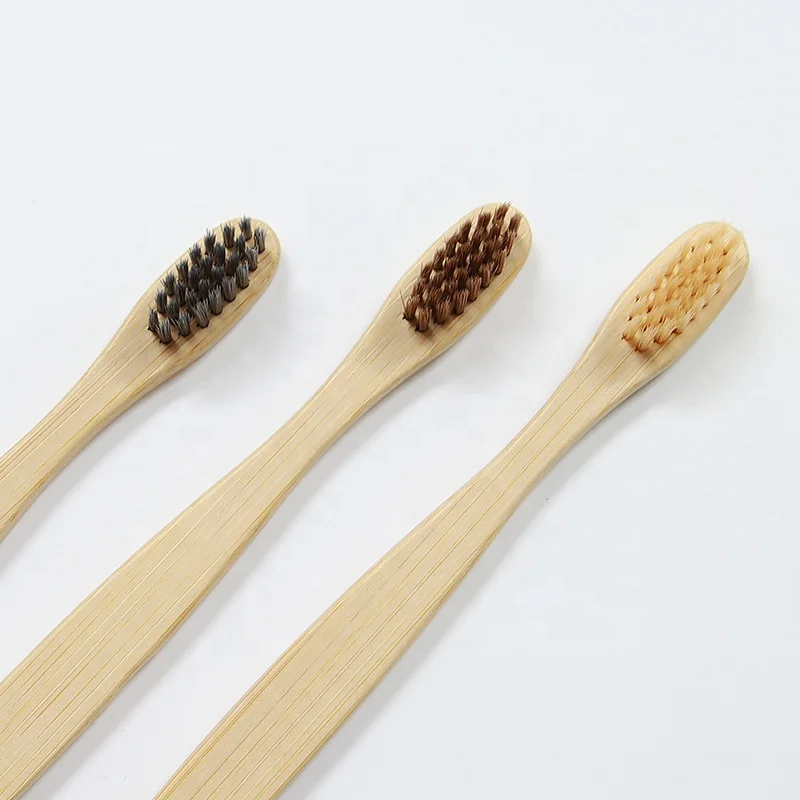 Wholesale Customized Logo Wood Bamboo Toothbrush with Soft Bristle for Home Travel Hotel Amenities Set