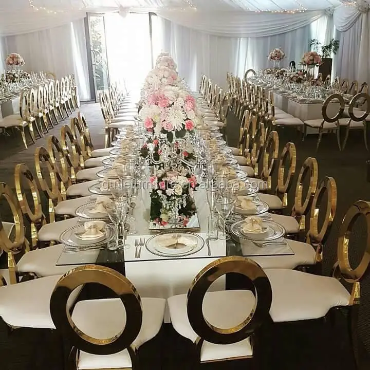 Cheap price Wedding Hotel Stainless Steel  Luxury Gold Wedding Chair Excellent Quality