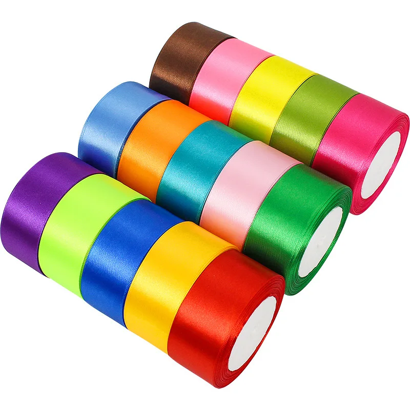 Wholesale Ribbon Mix 196 Colors 1.5 Inch 4 cm Satin Ribbon For Fruit Packing