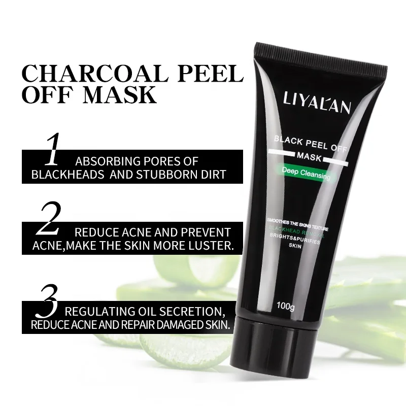 Private Label Face Pore Cleaning Blackhead Removal Bamboo Charcoal Black Peel Off Nose Mask
