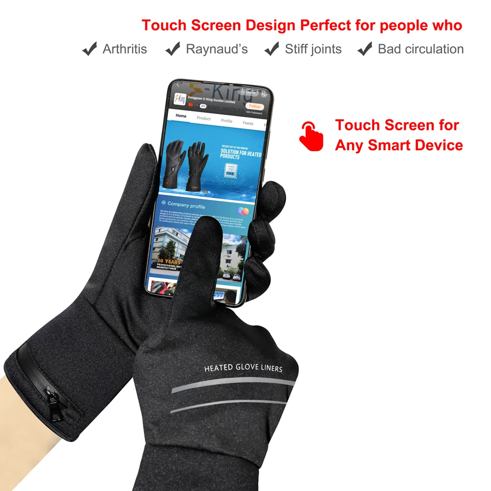  USB battery electric heated glove warmsmart winter waterproof motorcycle riding football liner