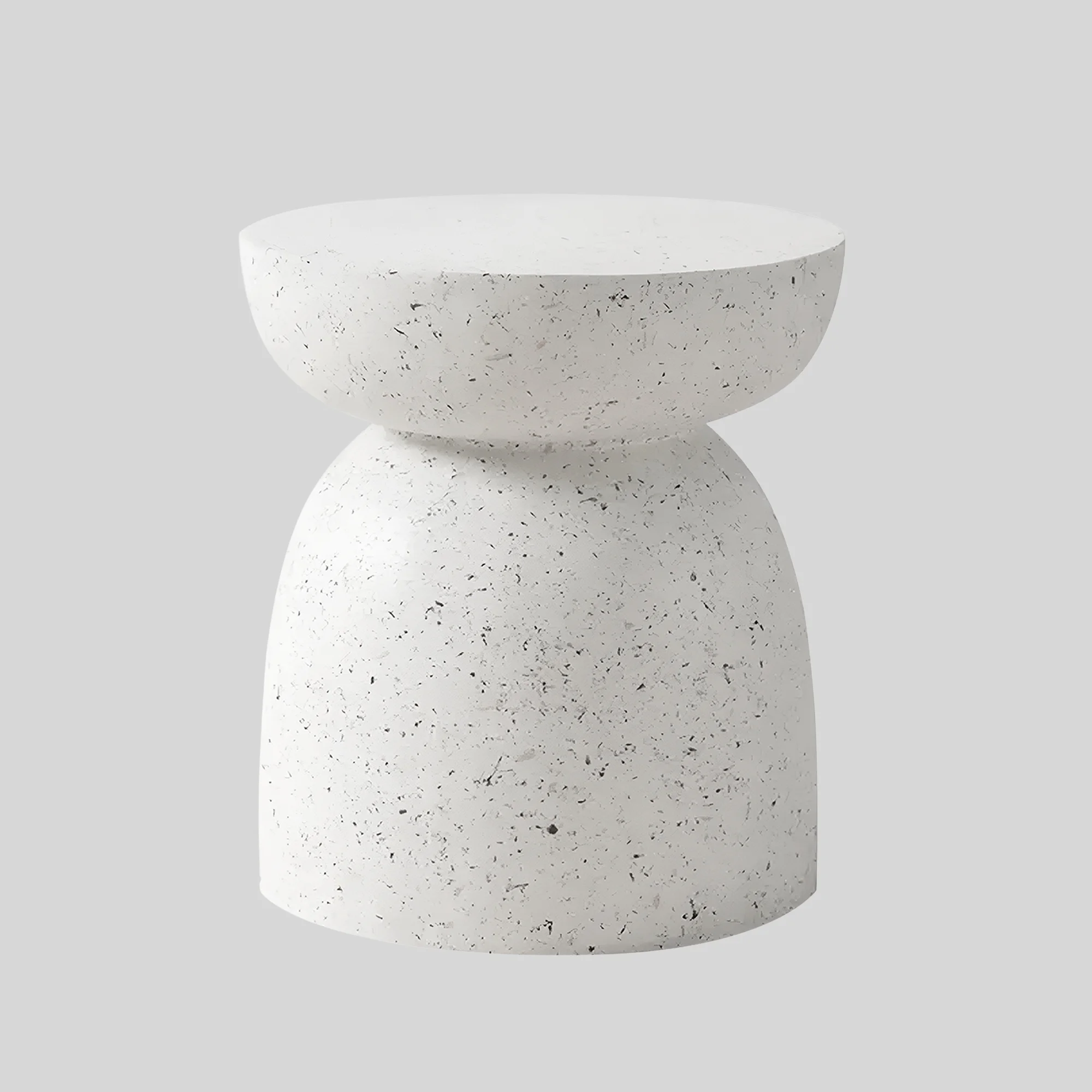 White Faux Terrazzo Drum Garden Table Only Suitable For Your Garden But Also Suitable For Living Space As An Accent Table