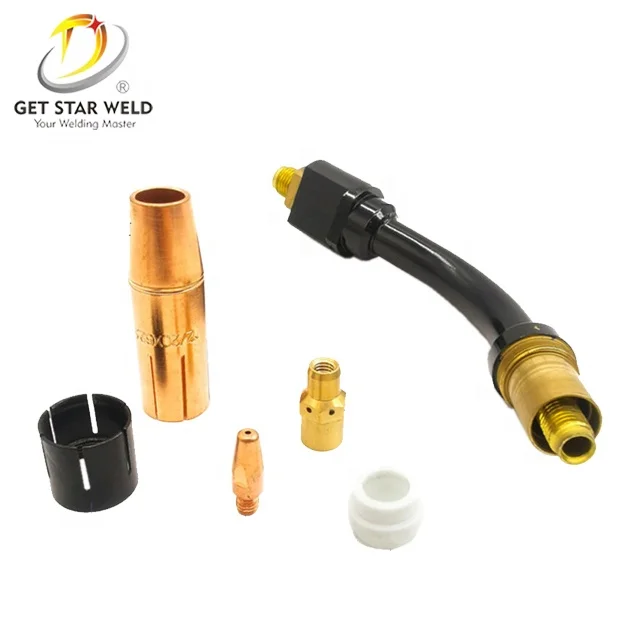Get Star Weld air cooled mig gas AL2300 brass material mig welding torch  for welding machine