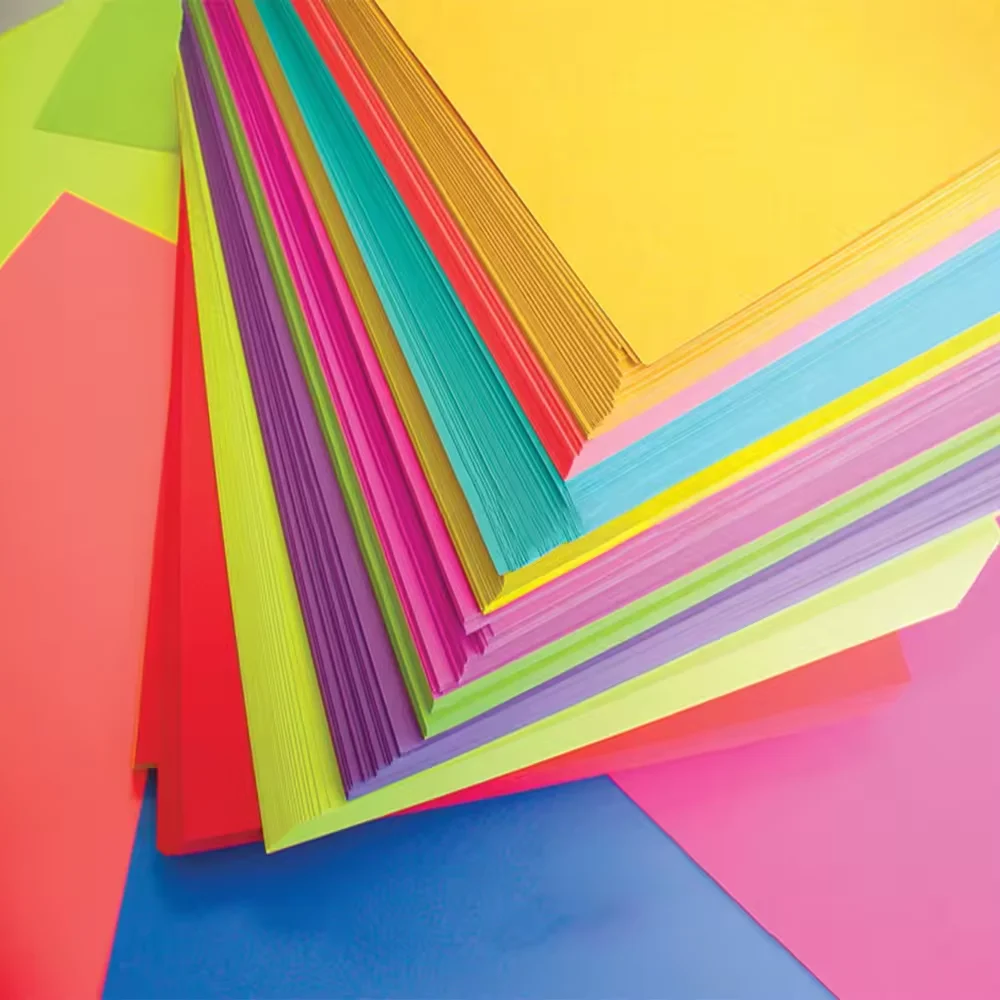 hot sales 100sheet per pack red yellow orange red color 160gsm A4 color copy paper bristol cardstock craft origami paper