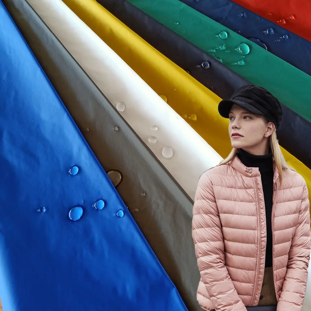 Eco-friendly Fabric Light Weight 20D Nylon Fabric Downproof Cired PFC Free Waterproof Fabric