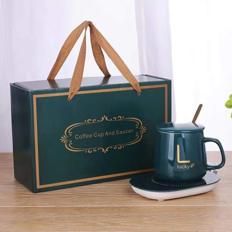 GOOD LIFE Customised logo 55 degree thermostatic mug gift set automatic heating smart mug