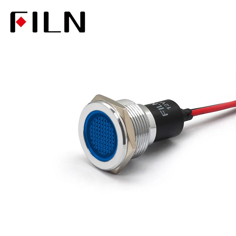 New Design 19mm Waterproof Indicator lights Domed Head Wiring two Wires 12 Volt Indicator Light Signal Lamp