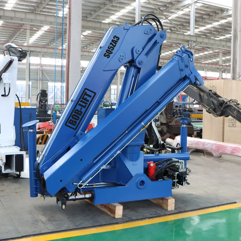 Bob-Lift 5 Ton Truck Mounted Crane Hydraulic Mobile Lifting Crane Knuckle Boom Crane Manipulator For Sale