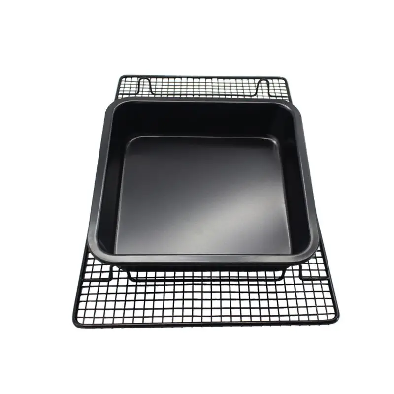 Lixsun Non-stick Coating Standard 9inch Golden Colors Square Shape Cake Pan Baking Pan