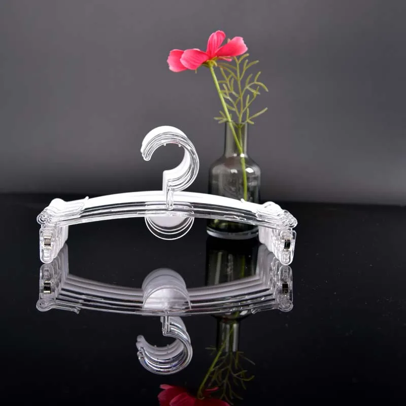 custom design Economical eco-friendly PS material transparent plastic hanger for underwear with clip