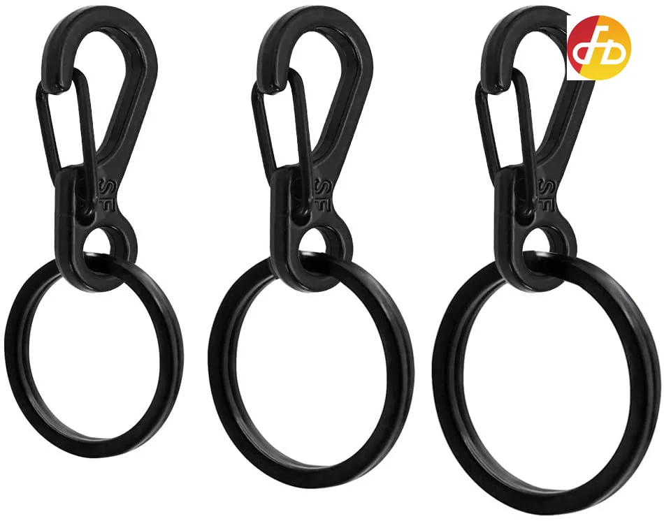 Metal flat key ring, mini mountaineering buckle spring clasp, for climbing camping survival backpack bottle hooks
