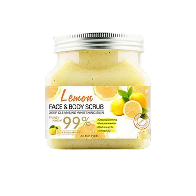 350ml lemon ingredients make the skin white and smooth body scrub can exfoliate