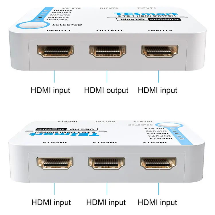 TESmart 5 Ports HDMI Switch Support 4K@60Hz Auto Manual Mode input Source Automatic Detection Video HDMI Selector